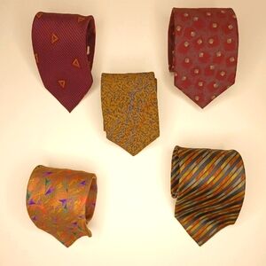 Set of (5) Vintage Silk Giorgio Armani Necktie